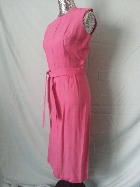 Pink Vintage Retro Fitted Dress - image 2