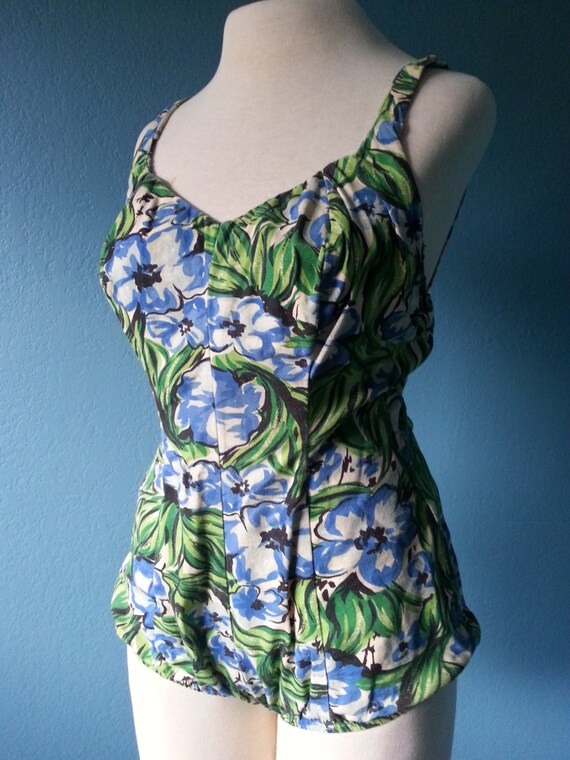 1950's Maurice Handler Original Vintage Floral Ba… - image 2