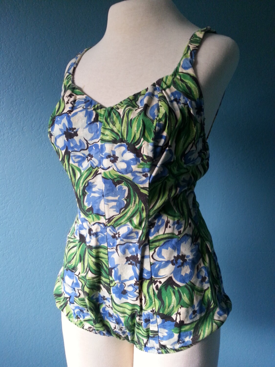 1950's Maurice Handler Original Vintage Floral Bathing - Etsy