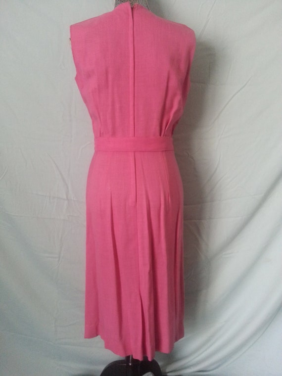 Pink Vintage Retro Fitted Dress - image 4