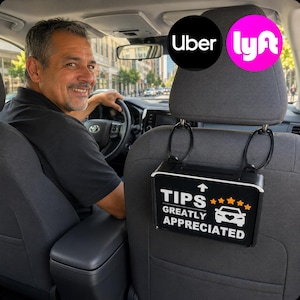 Uber Lyft Tip Jar for Rideshare - for Drivers - Cash Taxi Propinas