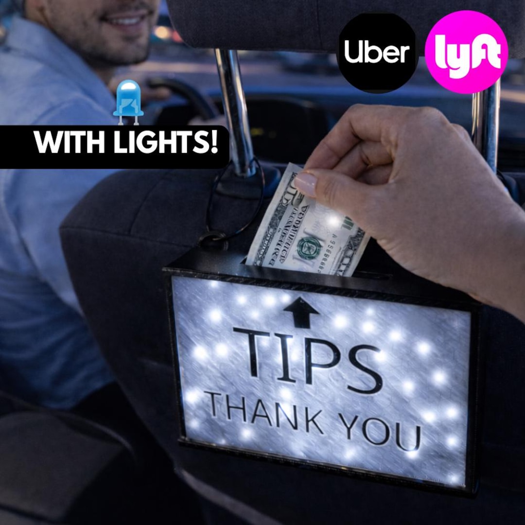 Tip Box With Light – Uber Lyft Tip Jar for Rideshare - Etsy
