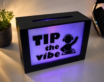 DJ Tip Jar RGB LED Tip Box for DJs, Musicians, Bands & Live Performers