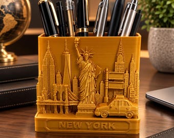 New York City Desk Organizer Pen Holder Makeup Brush Holder Sculpture