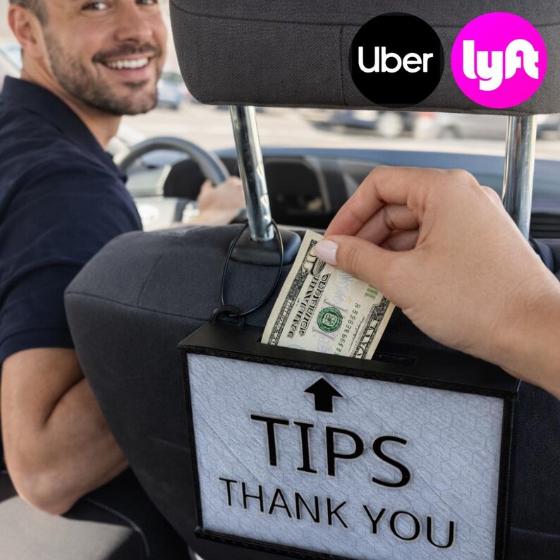 Uber & Lyft Tip Jar With Light – Increase Passenger Tips – Rideshare ...