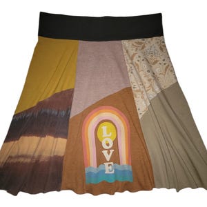 Plus Size Skirt 1X 2X One of a Kind Upcycled Skirt Hippie Skirt Handmade by Seller Size 18 20 22  T-Shirt Skirt Twinkle