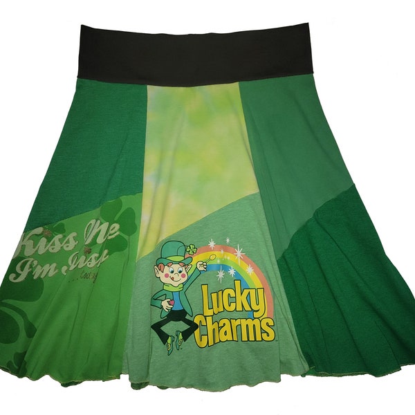 St. Patrick's Day Women's Large XL T-Shirt Skirt Lucky Charms Skirt Size 10 12 14 Twinkle Skirts Best Selling ItemTwinklewear