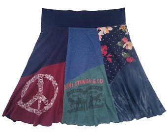 Plus Size Skirt 1X 2X One of a Kind Upcycled Skirt Hippie Skirt Repurposed Skirt Size 18 20 22 Athleisure Skirt T-Shirt Skirt Twinkle