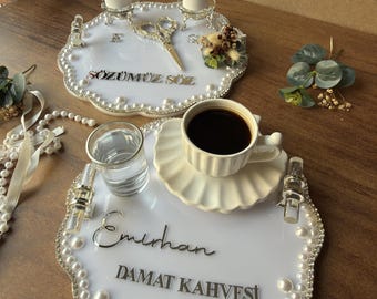 Nisan Tepsi Set - Söz Tepsi + Nişan Tepsi Set, Nişan Söz Düğün, Personalized Acrylic Gift, Wedding Gift, Bridal Decor
