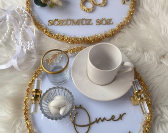 Ensemble de plateau de fiançailles personnalisé - Décoration de cérémonie de mariage moderne