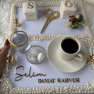 Personalized Söz & Nişan Tepsi: Ring Holder Tray Set for Söz, Nişan, Nikah | Wedding Ceremony Decor, Nikkah, Söz Nişan