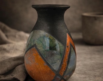 9 inch Raku Vase