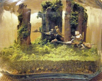 Star Wars Return of the Jedi Themed Terrarium Diorama - Speeder Chase on Endor