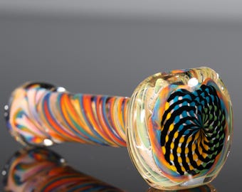 Reticello Handblown Inside-Out Color-Changing Glass Pipe – Thick, Durable