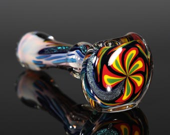 Extra Thick Inside-Out Color-Changing Glass Pipe –Dichroic Sparkle Thick, Durable