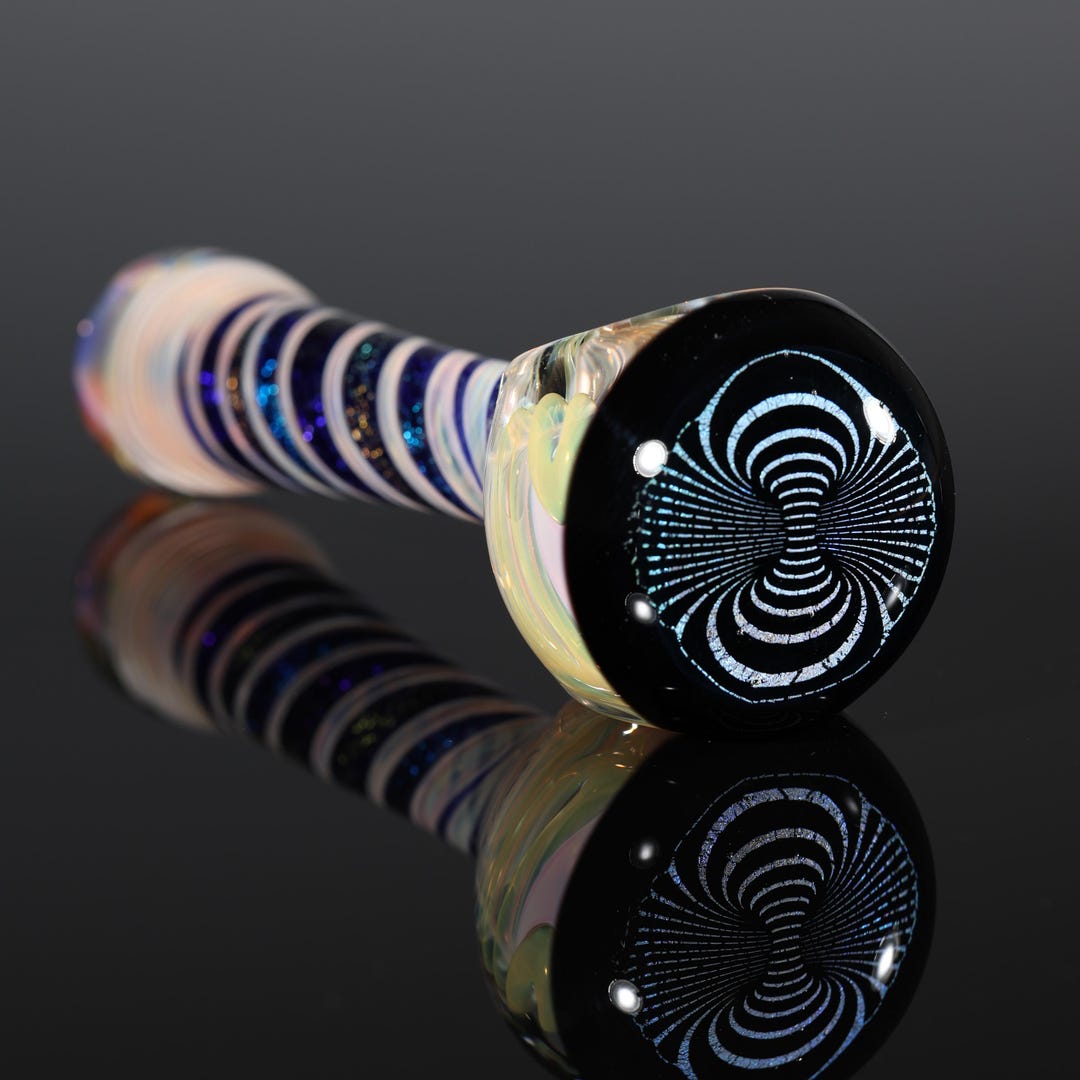 Heady Dichroic Sparkle Geometric Pattern-out Color-changing Glass Pipe ...