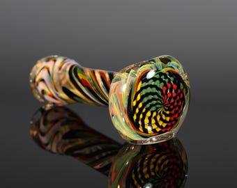 Reticello Handblown Inside-Out Color-Changing Glass Pipe – Thick, Durable