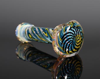 Reticello Handblown Inside-Out Color-Changing Glass Pipe – Thick, Durable