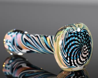 Reticello Handblown Inside-Out Color-Changing Glass Pipe – Thick, Durable