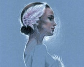 Pastel Colored Pencil Drawing - Natalie Portman Black Swan Ballerina