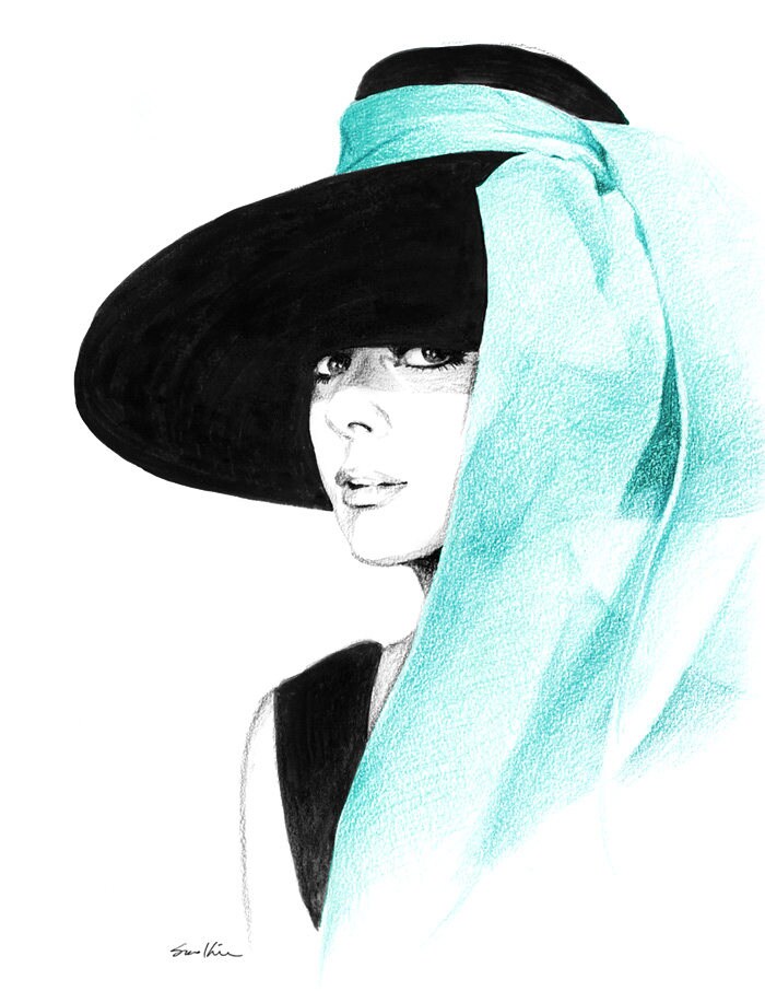 Audrey Hepburn in Big Hat Breakfast at Tiffany's | Etsy