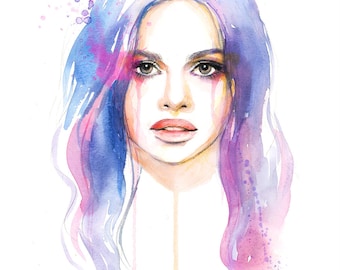 Selena Gomez Lose You to Love Me - Watercolor Print