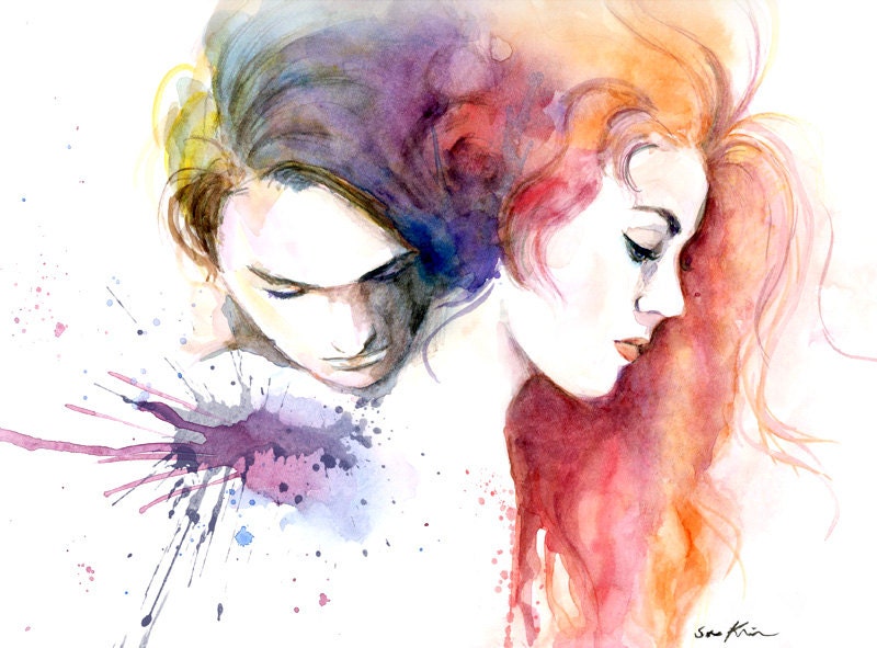 Romantic Drawings and Watercolor Paintings - 201 For Sale at 1stDibs   romantic watercolor painting, romantic art drawing, romantic watercolor  paintings