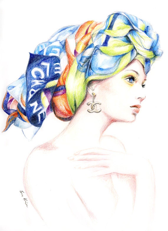 Fashion Illustration Colored Pencil Drawing Print Woman In Etsy Fashion Illustration Colored Pencil Drawing Print Woman In Etsy