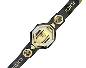 Réplica del cinturón de campeonato UFC BMF, cuero de doble capa, título de colección.