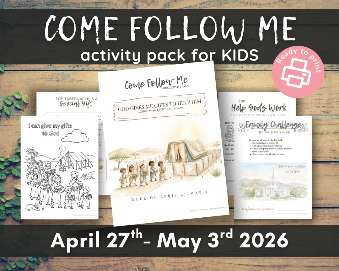 Come Follow Me Kids Activity Pack | April 27-may 3 (digital Download ...