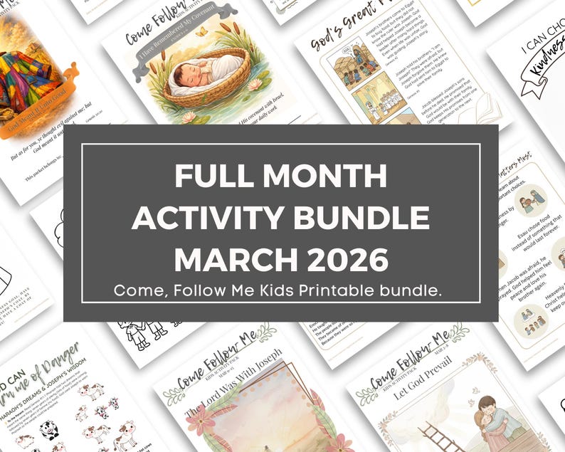 Come Follow Me March 2026 Kids Activity Bundle (digital Download) - Etsy