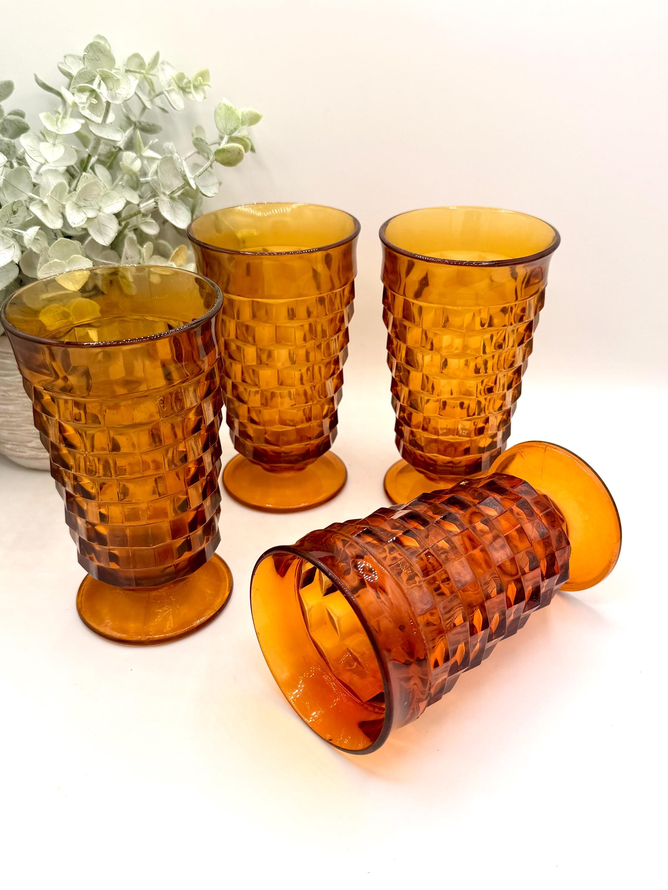 Mid Century Amber Glassware - Etsy