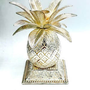Godinger Silverplated Pineapple Candleholder - Tropical Taper Candle Set