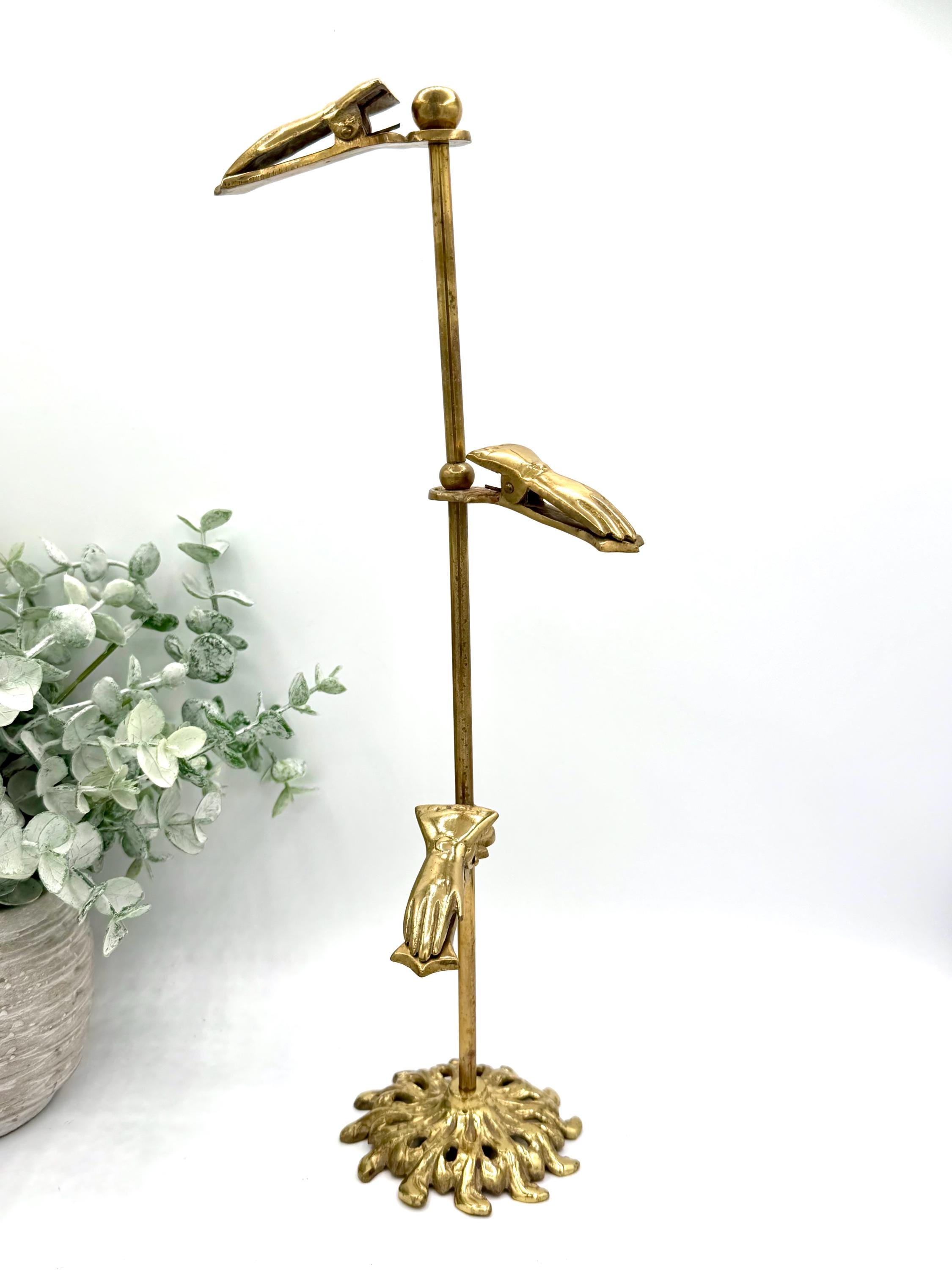 Antique Brass Hand Clip Stand - Etsy
