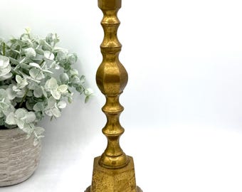 Vintage Tall Brass Candlestick Holder | 12 Inch