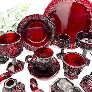 Vintage Avon 1876 Cape Cod Ruby Red Collection