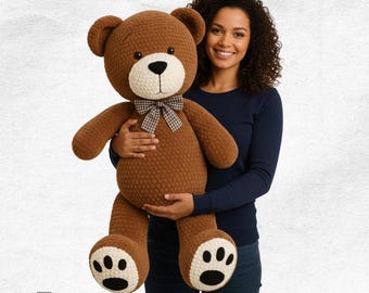 Big Teddy Bear Crochet Pattern PDF | Oversized Amigurumi Plush | DIY ...