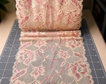 Stretch Lace Fabric | Soft Nylon Spandex Blend, Sewing Lingerie, Sold by the Yard