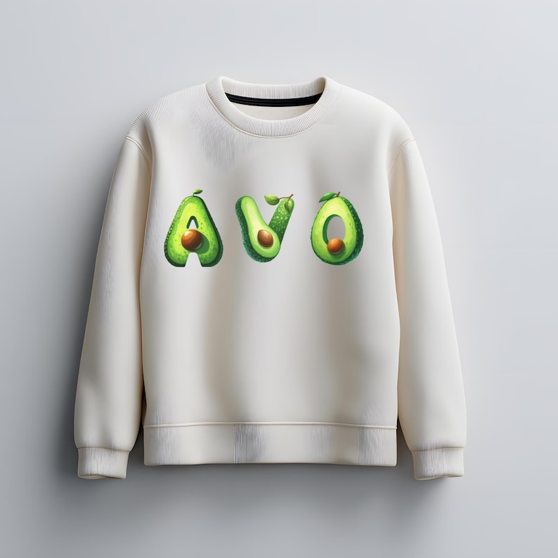 Avocado Alphabet & Numbers PNG | Nursery, Classroom Decor (digital ...