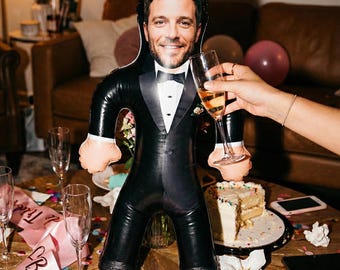 カスタムフェイスインフレータブルドール - パーソナライズされたジョークギフト、独身パーティーの小道具