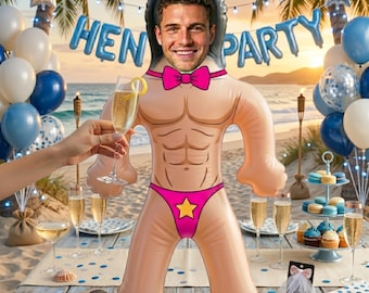 Aangepaste gezicht opblaasbare man vrijgezellenfeest decoratie - bruidegom opblaaspop gag cadeau - grappig decor vrijgezellenfeest - aangepaste vrijgezellenfeest prop