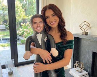 Custom Face Groom Inflatable , Tuxedo Photo Gift Funny Bachelorette Party Decor Bridal Shower Gag Gift