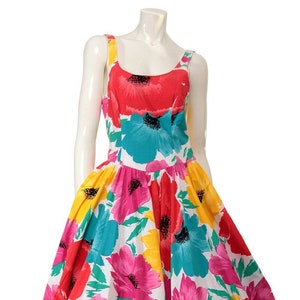 Vintage 80s Bold Floral Dress with Pockets image 2