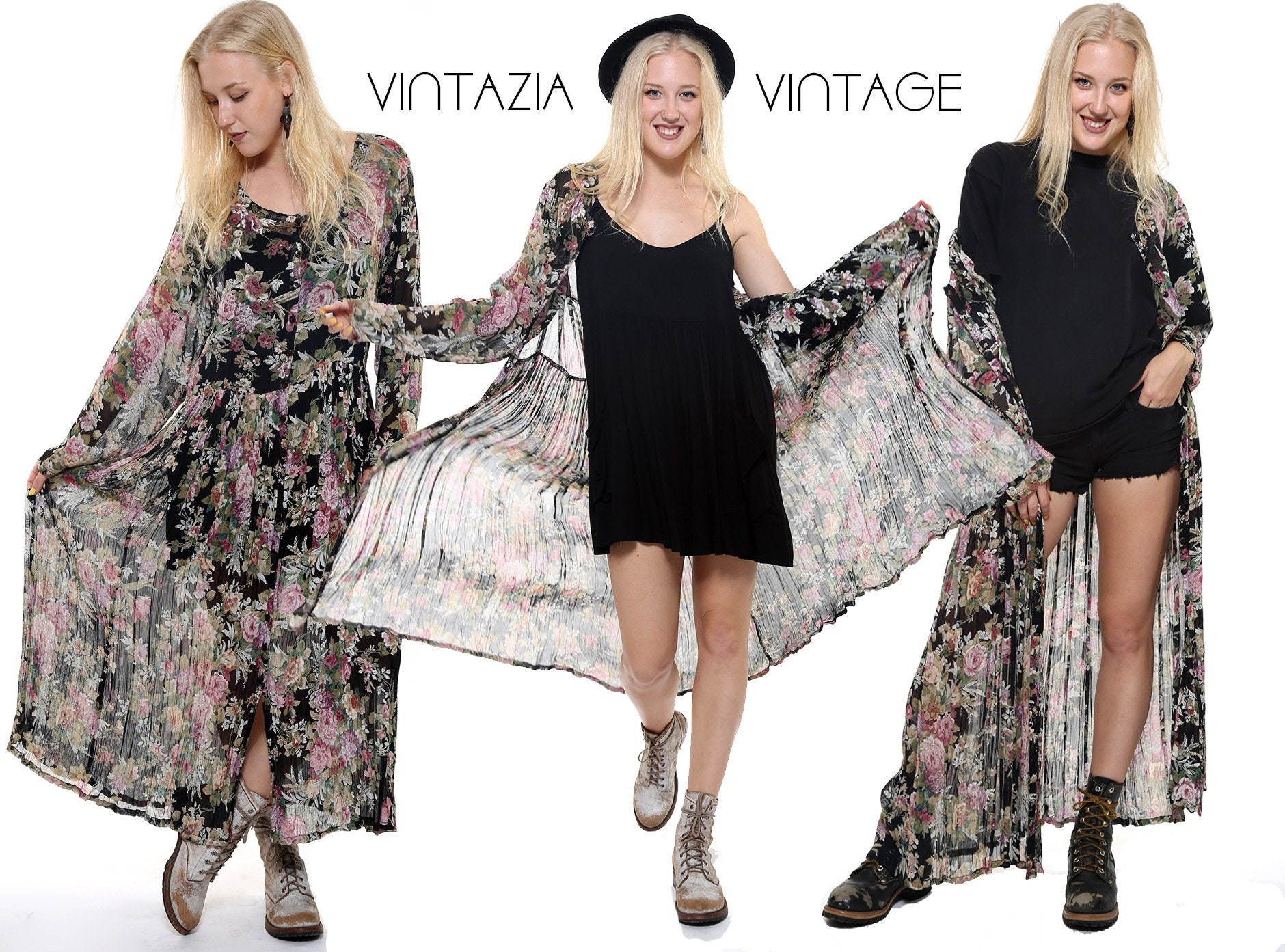 black sheer duster coat