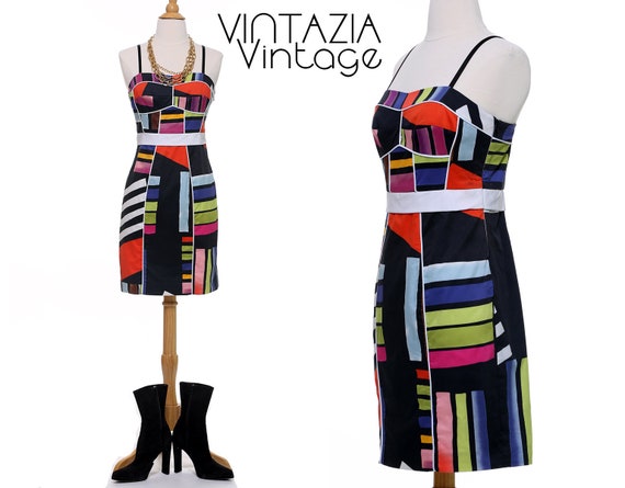 Black Abstract Sheath Dress