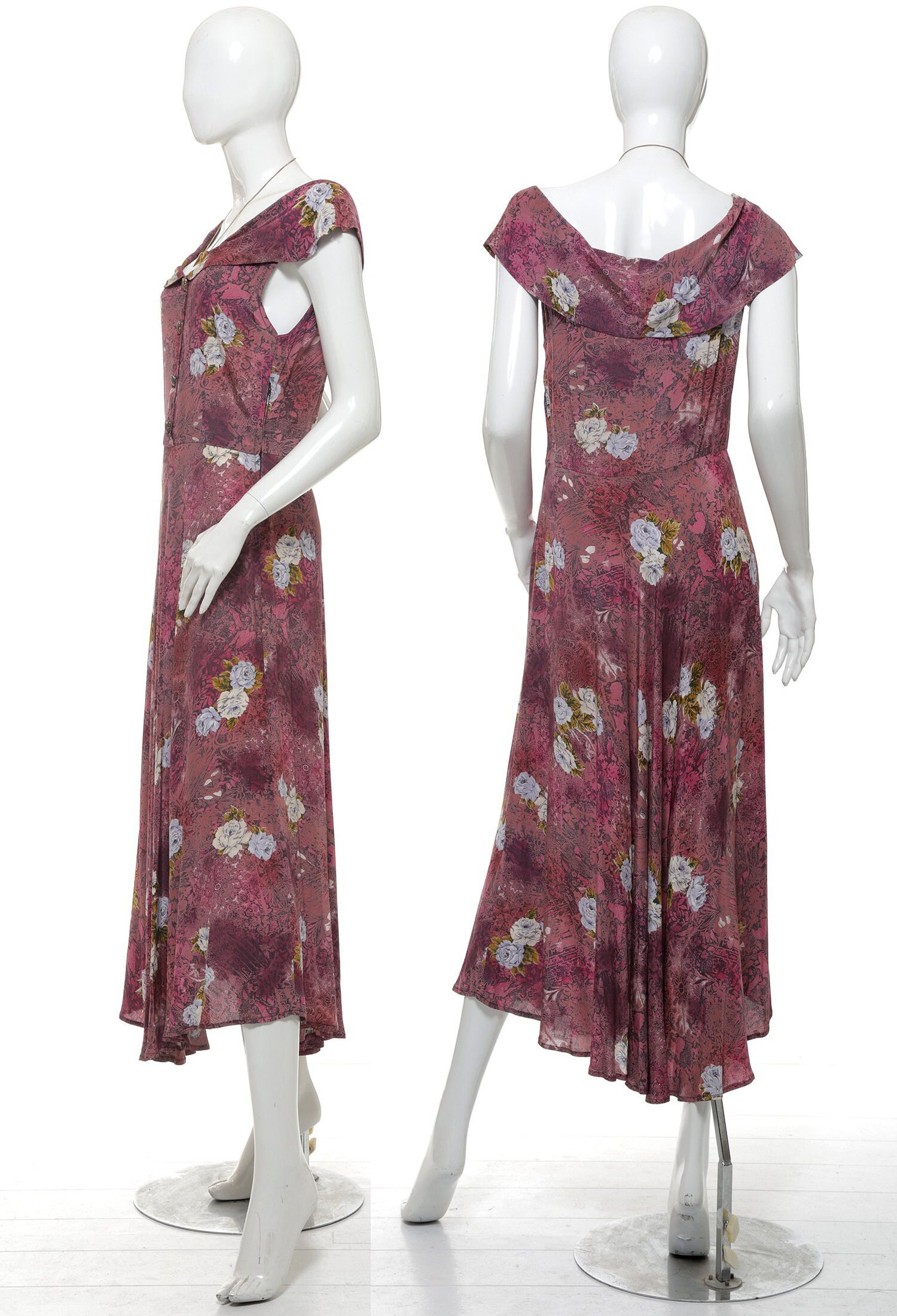Sleeveless One Shoulder Ruched A-line Dress Vintage Mauve