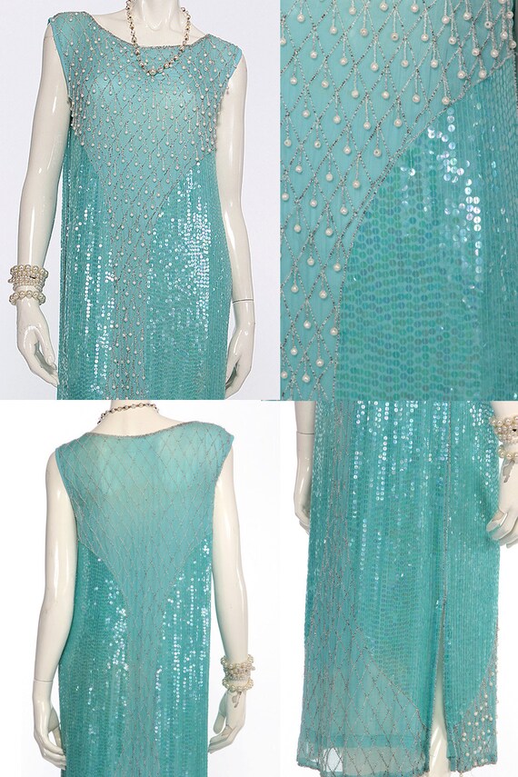 turquoise flapper dress