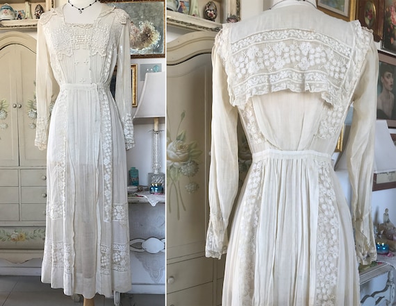 1910 Edwardian Lace Dress Victorian dress
