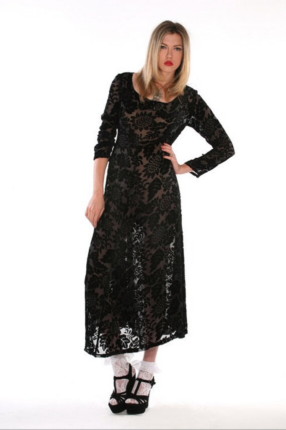 4si3nna floral burnout velvet maxi dress