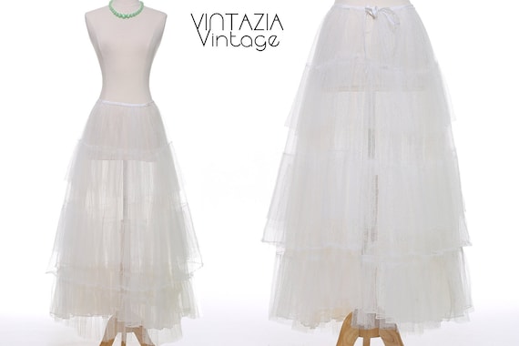 Vtg 50s White Petticoat/Vintage Crinoline
